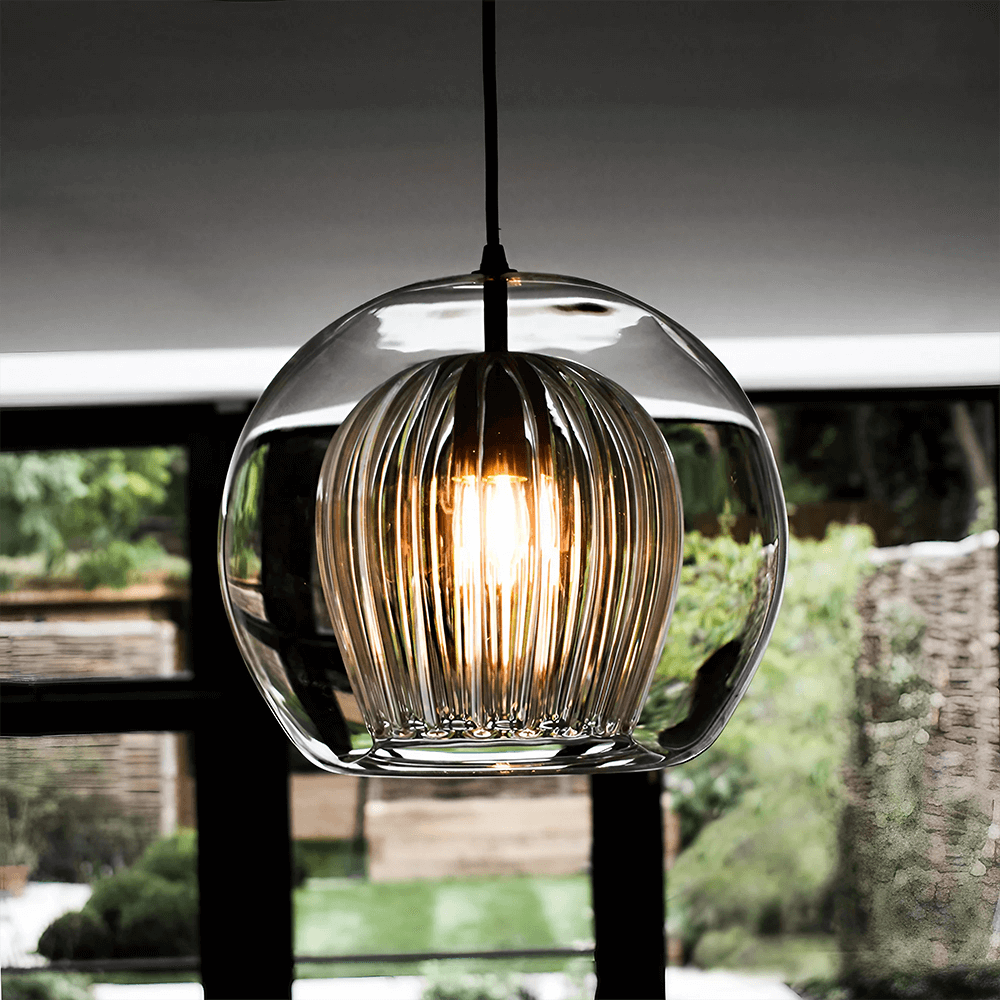 Modern Pleated Glass Pendant Light