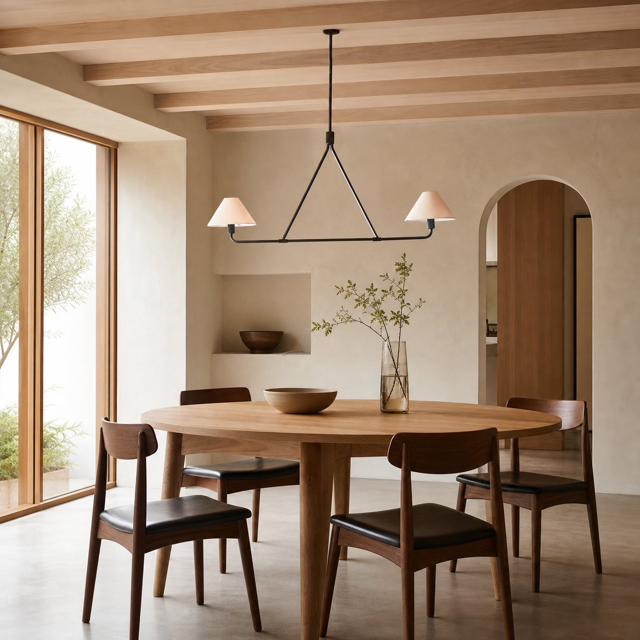 Diora Pendant Light -  Modern Metal Fixture with Linen Shades