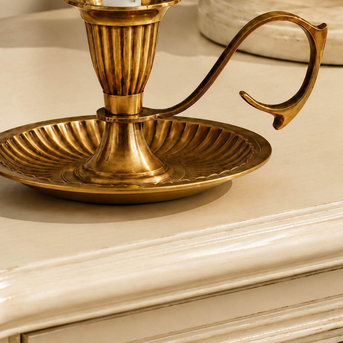 Aura Brass Candlestick Holder