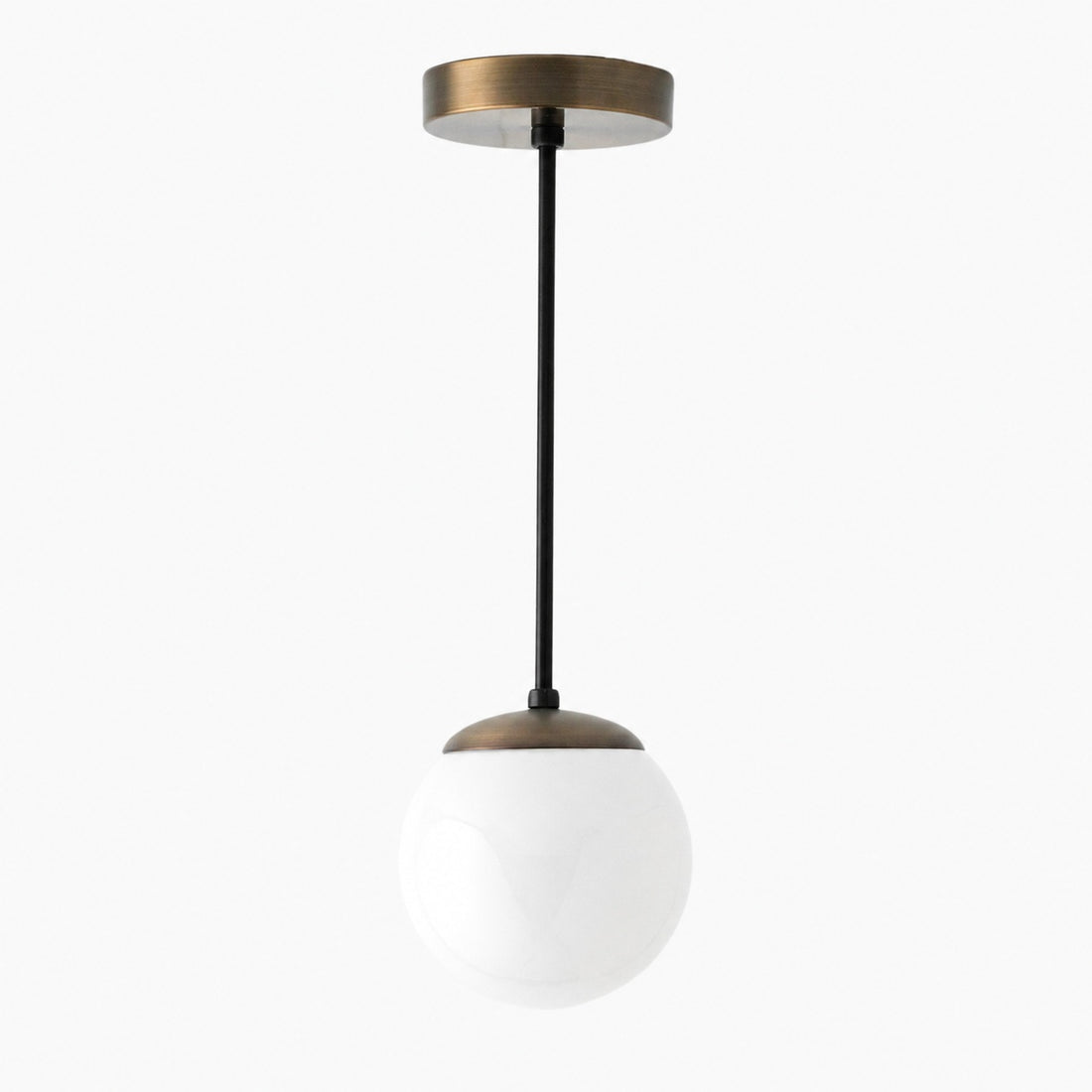 Glorica Glass White Globe Pendant Light - Mid Century Modern Glass Hanging Fixture