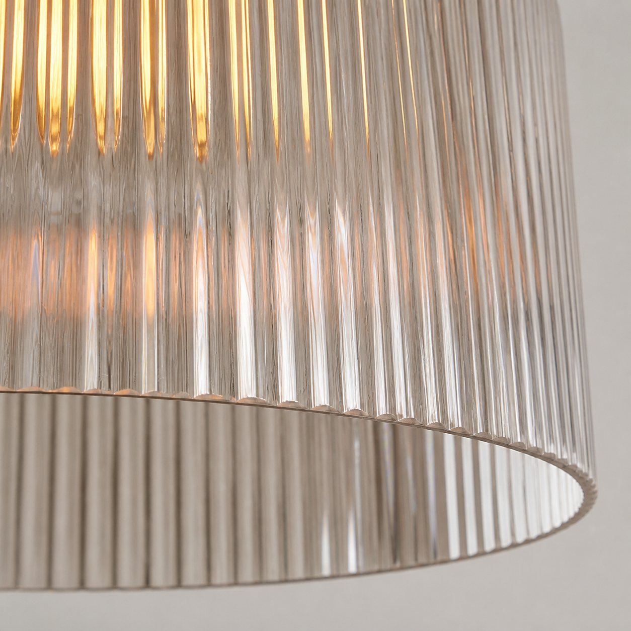 Alain Farmhouse Cooper Ribbed Glass Pendant Light
