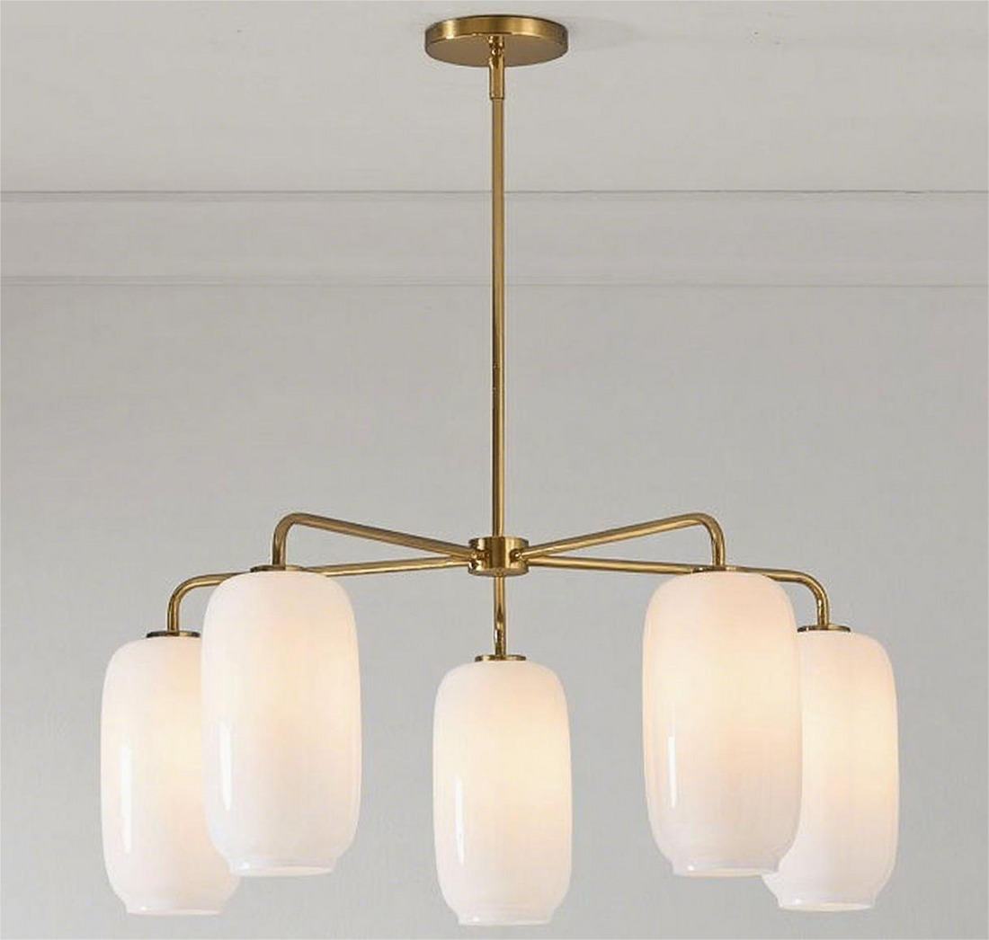 Lumivelle 5-Light Pebble Chandelier - Modern Glass Pendant Lighting
