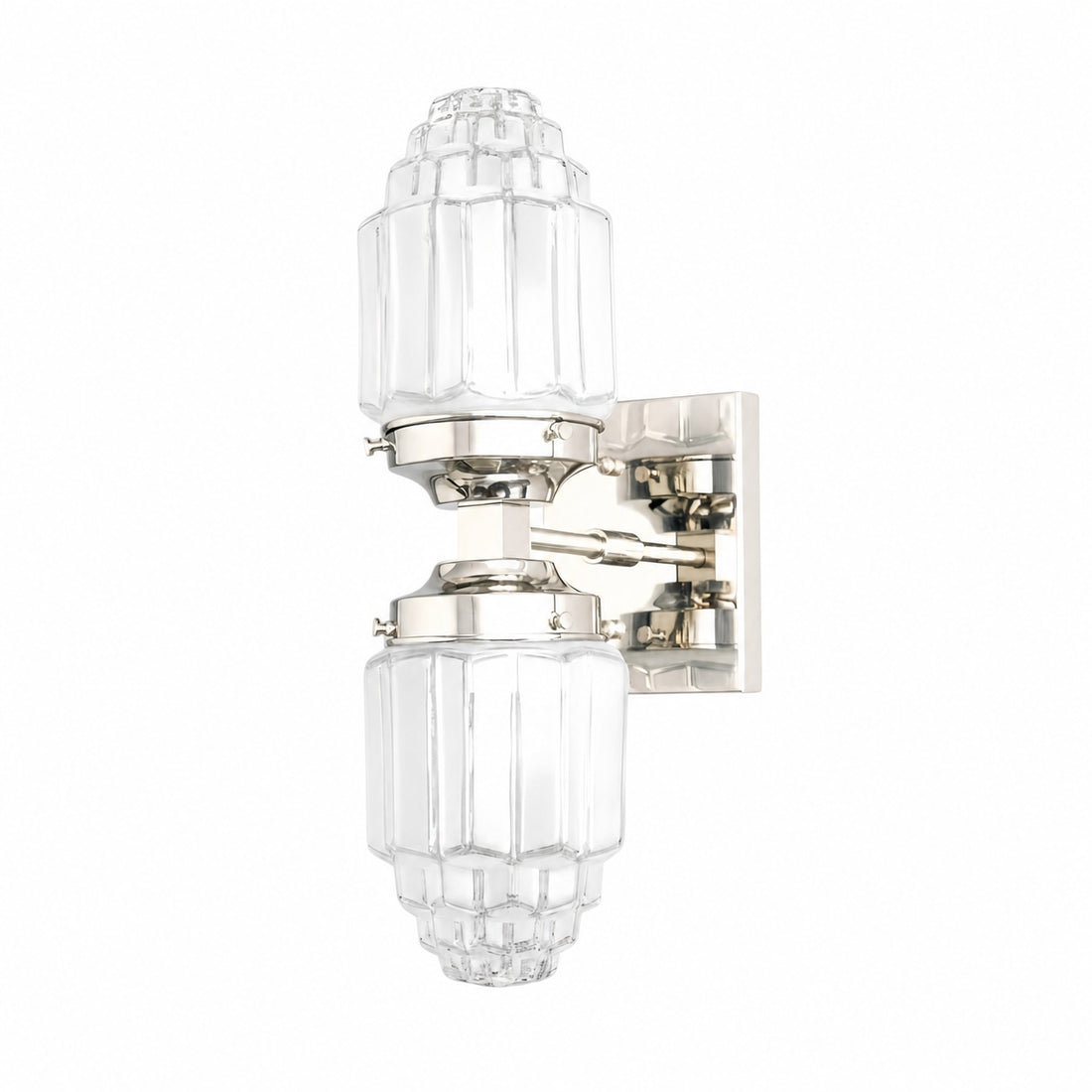 Tierlux Glass Art Deco Wall Sconce - Glass Frosted Globes with Skyscraper Globe