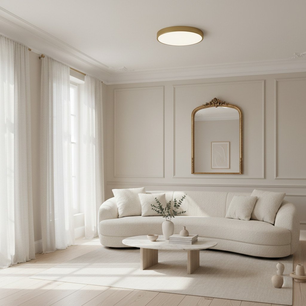 Rondi Minimalist Round LED Ceiling Light - Circular Iron Design for Living Room and Bedroom