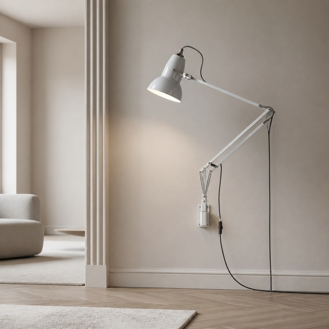 Modryx Adjustable Modern Wall Lamp with Bracket Sleek Aluminium Shade for Living Space