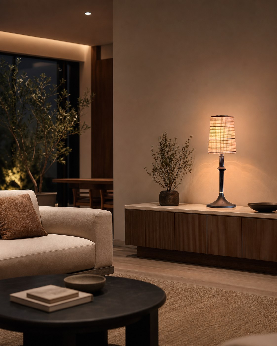 Devon Black Table Lamp (Built-in Battery)