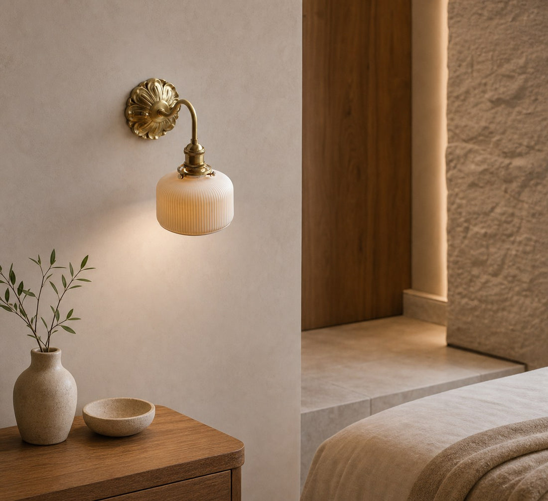 Brass Ceramic Wall Light