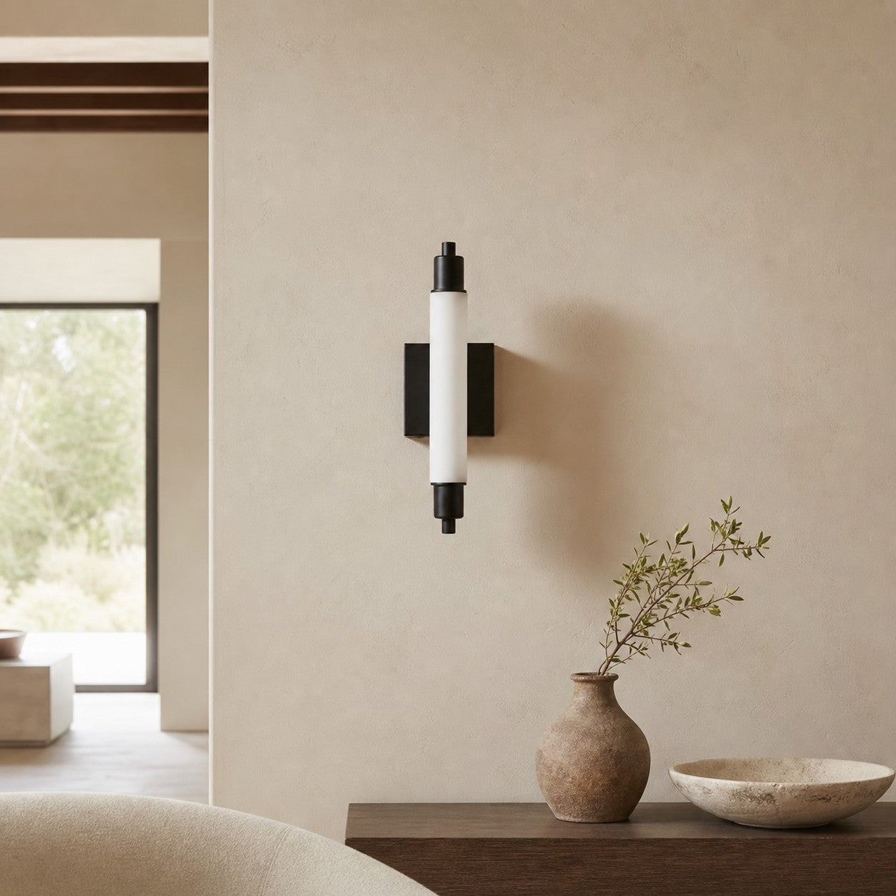 Ornato Luxe Modern Vanity Sconce - Art Deco Wall Light with Cylinder Shade