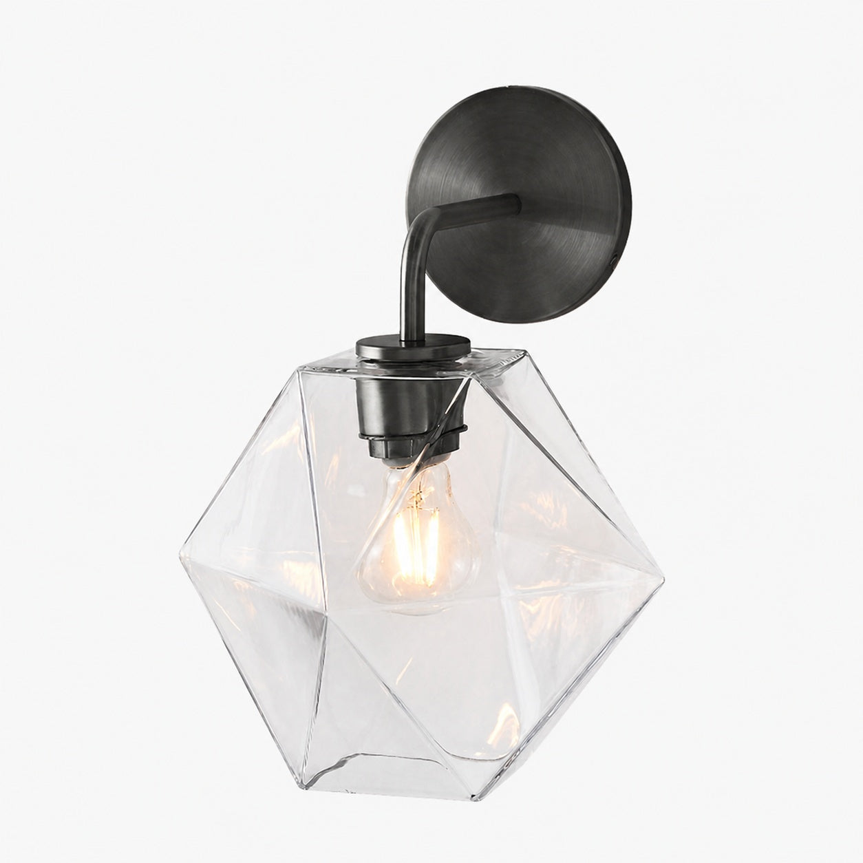 Talvior Geometric Modern Bathroom Sconce - Faceted Shade Light in Luxe Finishes