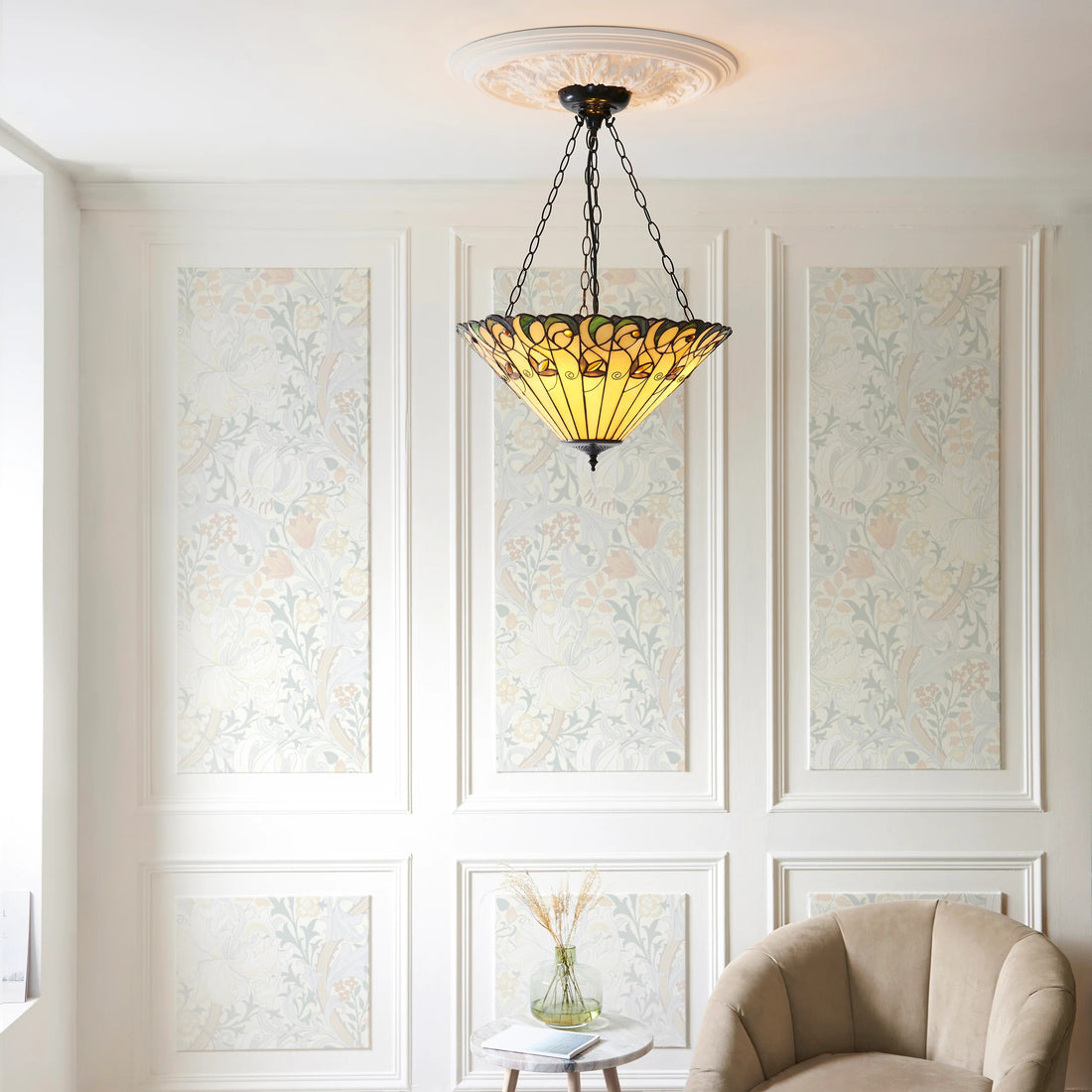 TF Jamelia Light - Decorative Art Glass - Flush Mount Timeless Style for Hallway