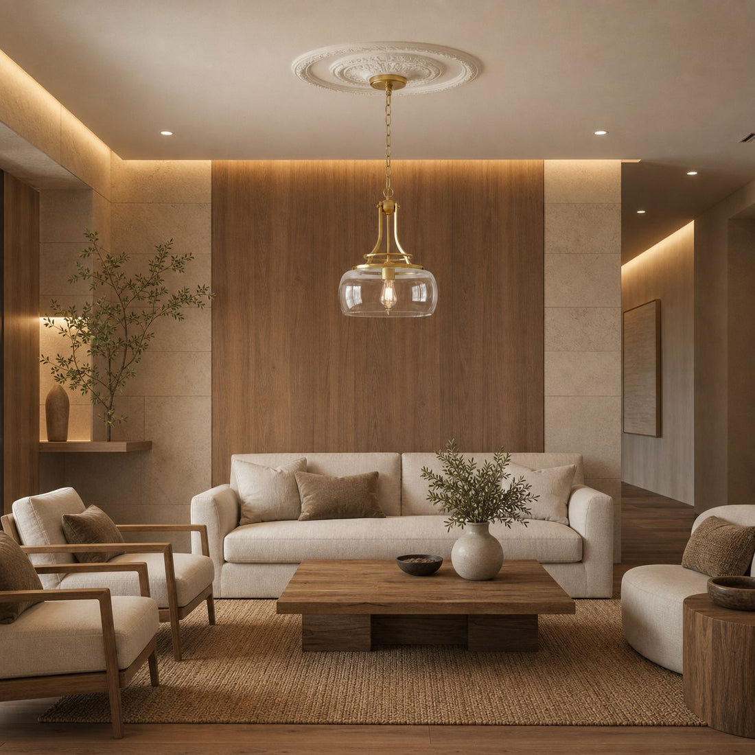 Lirra Vintage Transparent Glass Dome Pendant Light - Classic Industrial Style for Entryway U10