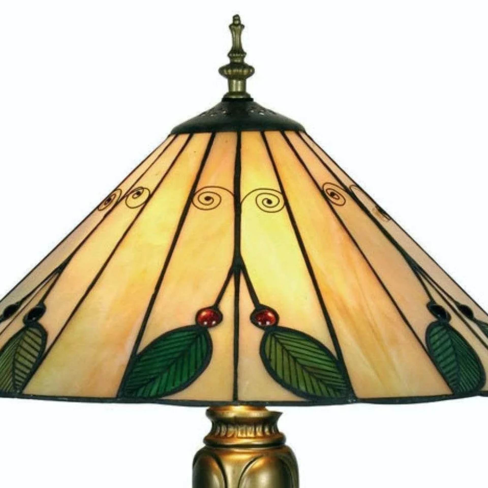 TiffStar Nature Inspired Art Glass Table Lamp - Stained Glass Leaf Pattern for Home Décor