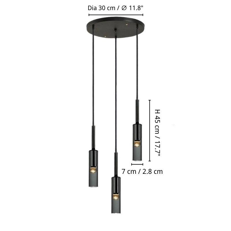 Modern Cylindrical Glass Pendant Light