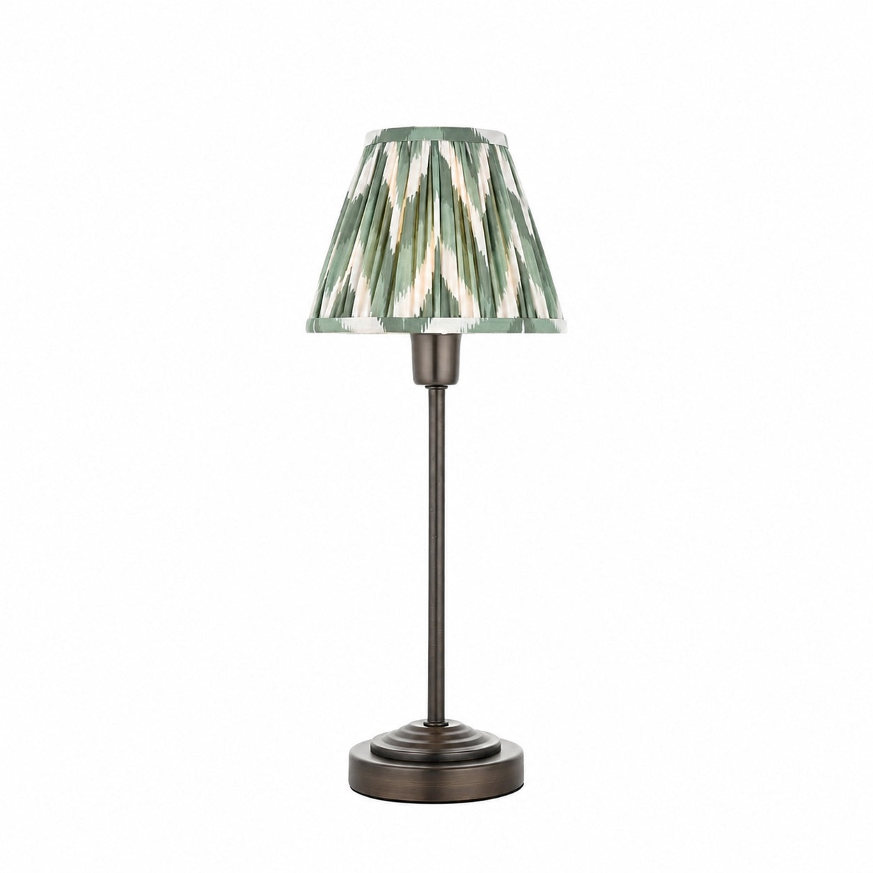 Bronzuno Patterned Fabric Table Lamp - Brass or Bronze Finish Modern-Bohemian Bedside & Living Space Light