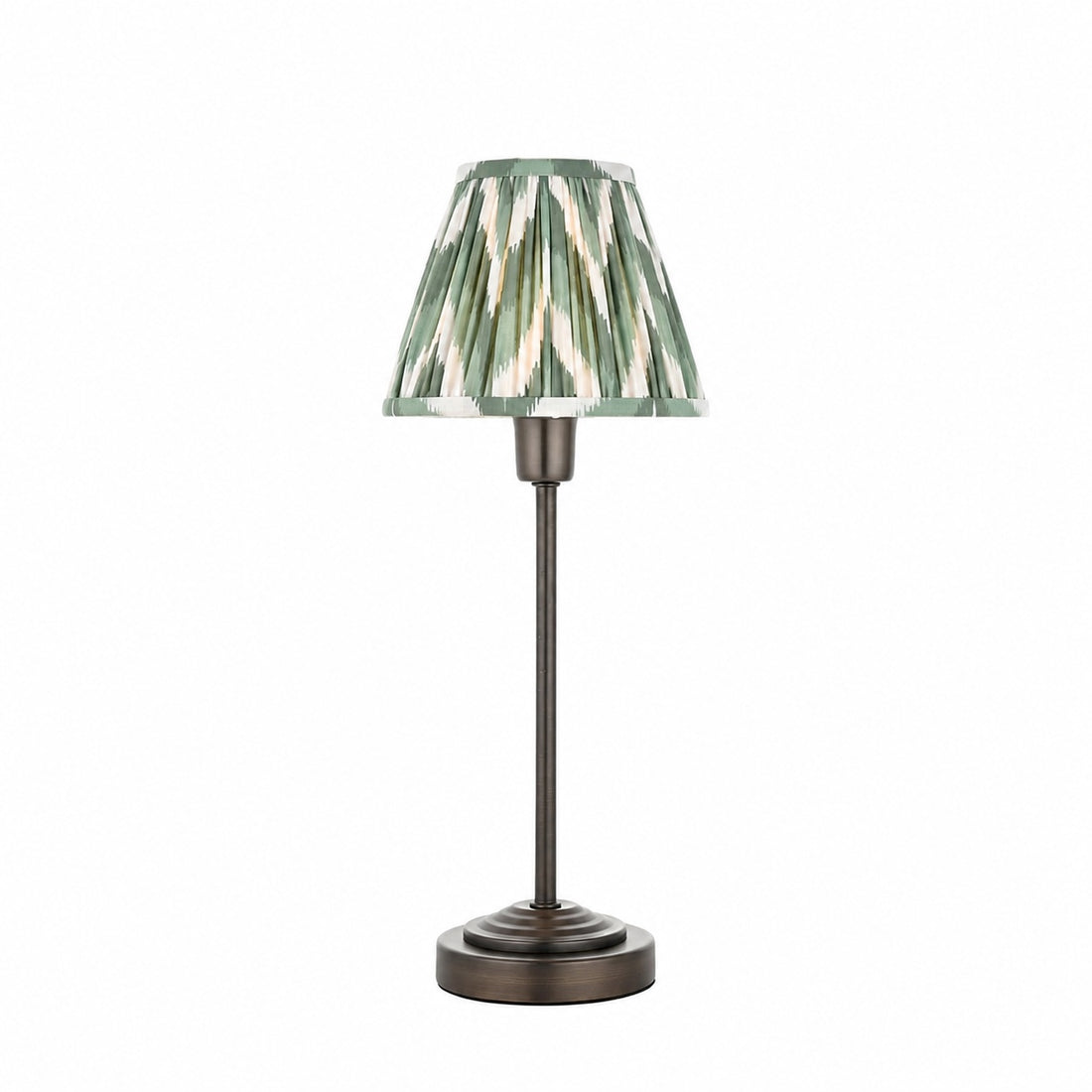 Bronzuno Patterned Fabric Table Lamp - Brass or Bronze Finish Modern-Bohemian Bedside & Living Space Light