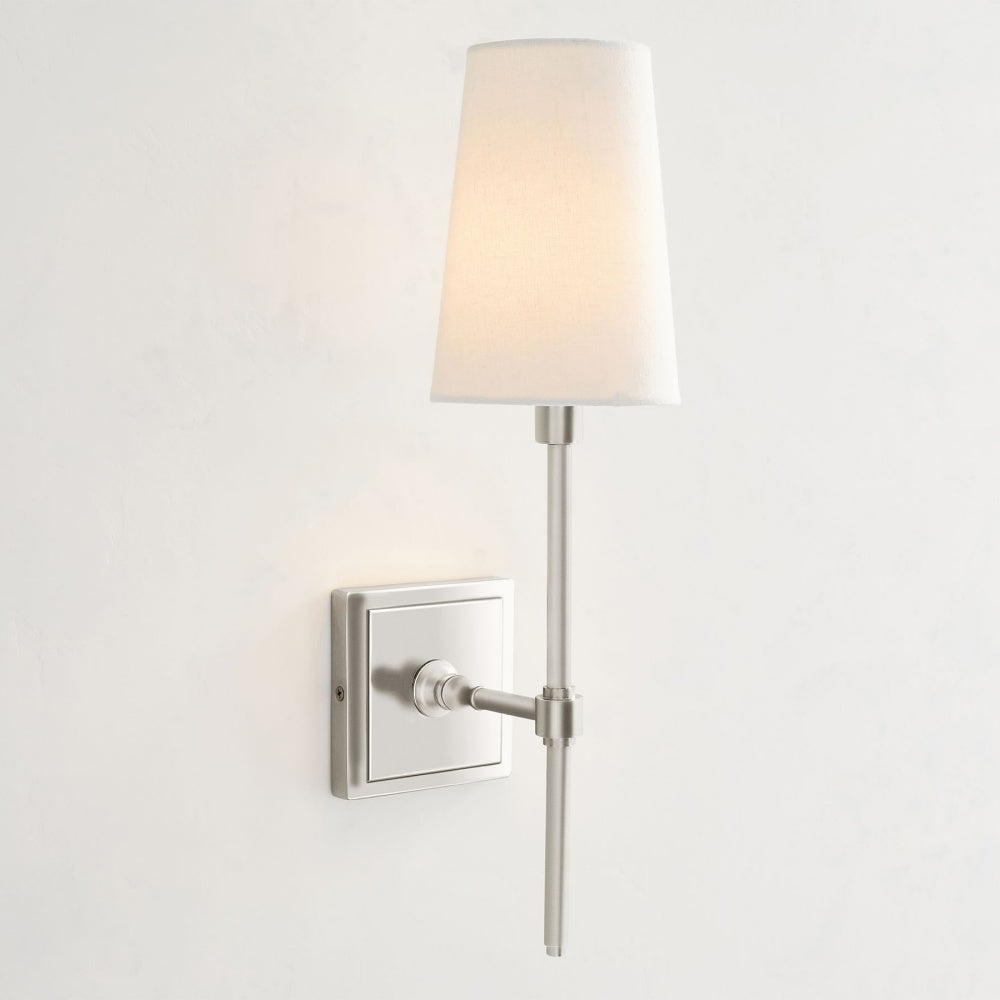 Derlina White Linen Shades Wall Lamp – Retro Metal Multi-Head Lighting Fixture