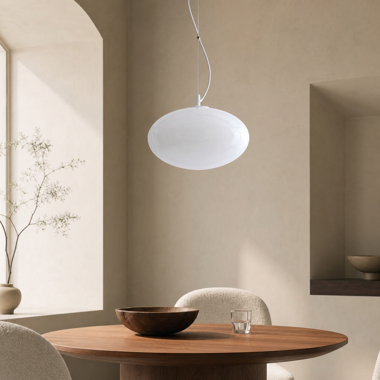 Lumivelle Minimalist Glass Pendant – Adjustable Height Dimmable Design
