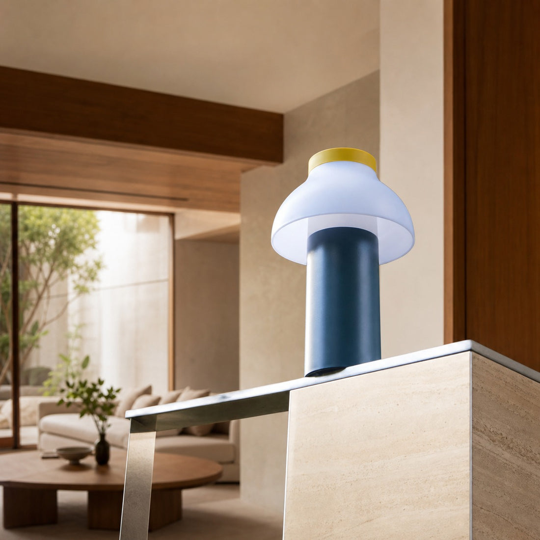 Modern Portable Table Lamp – Minimalist Rechargeable Light for Indoor Outdoor Use