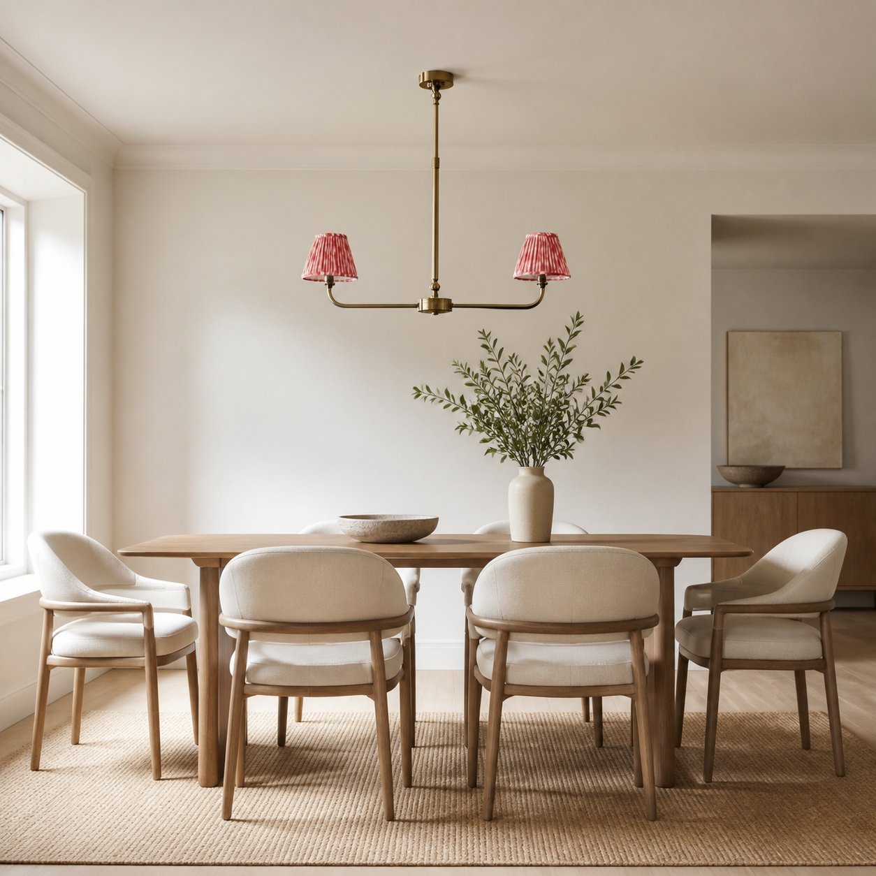 Zevatik Classic Ikat Patterned Fabric Chandelier - Metal Bracket Chandelier