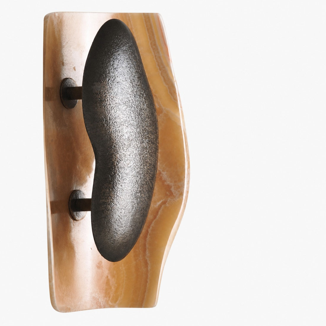 Oyster Hammered Onyx Sconce