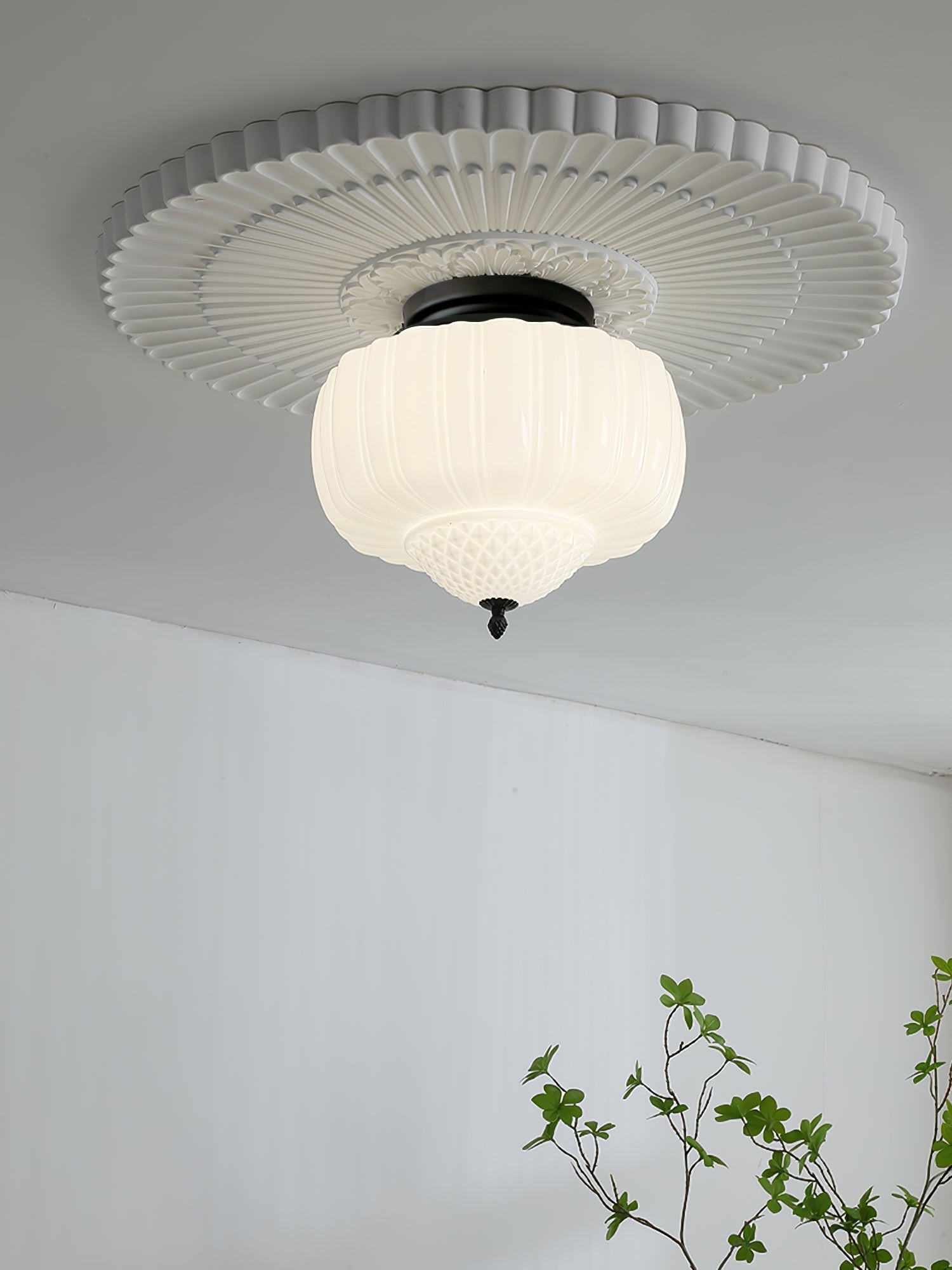Elegant Palace - Style Glass Ceiling Lamp