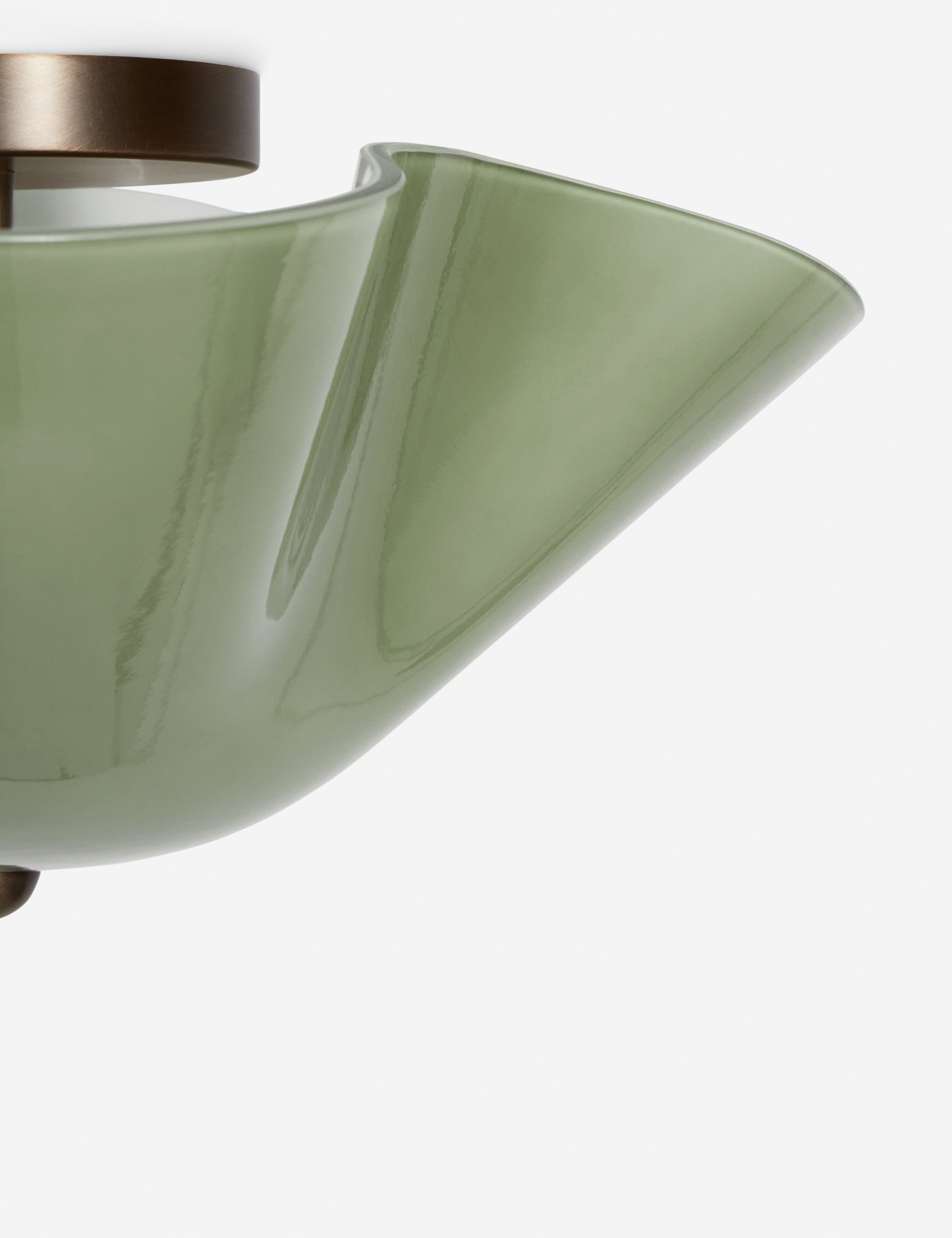 Bellina Glass Flush Mount Ceiling Light - Brass Accent Modern Fixture