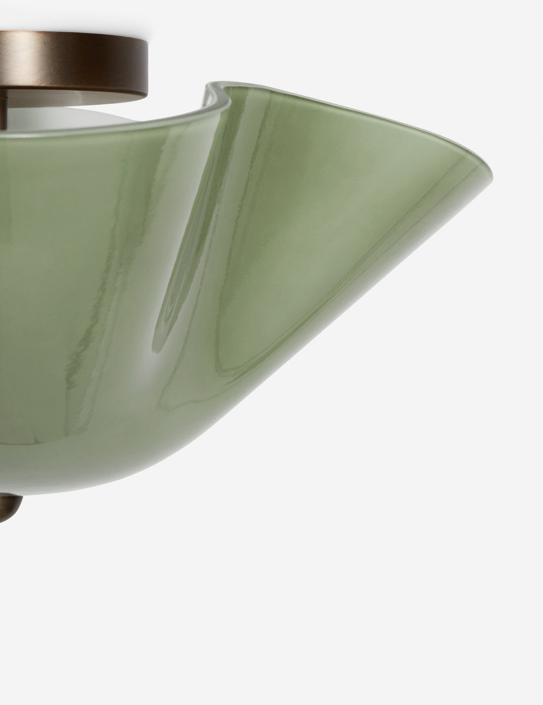 Bellina Glass Flush Mount Ceiling Light - Brass Accent Modern Fixture