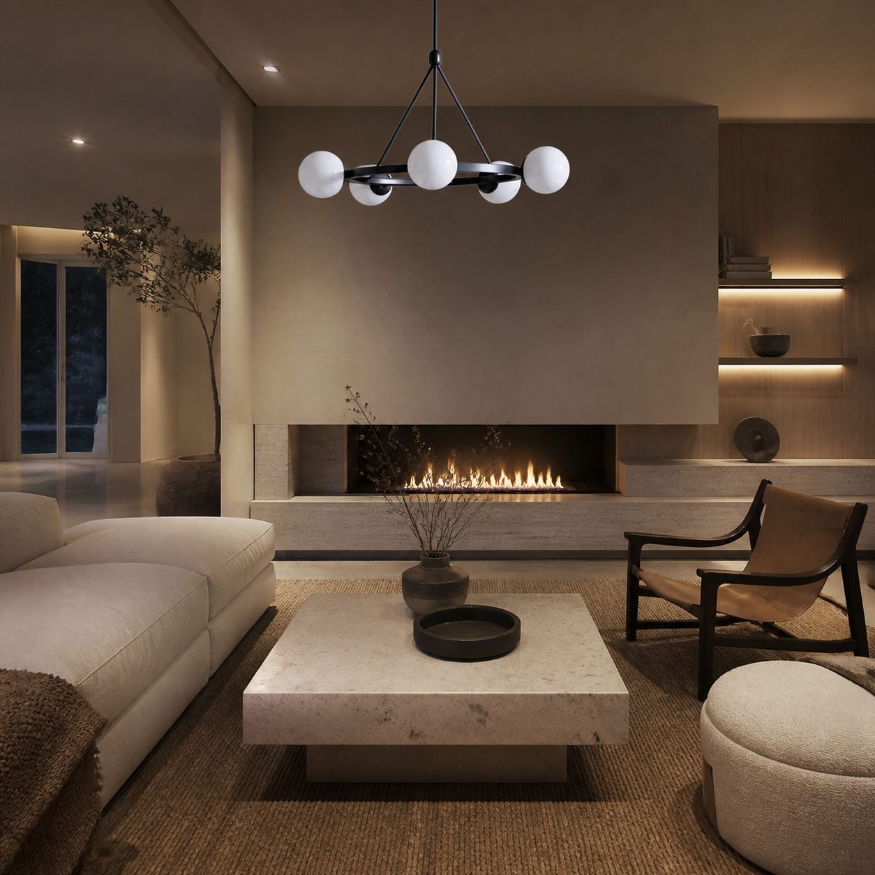 Brelia Round Light Chandelier - Modern Globe Chandelier in Stylish Design