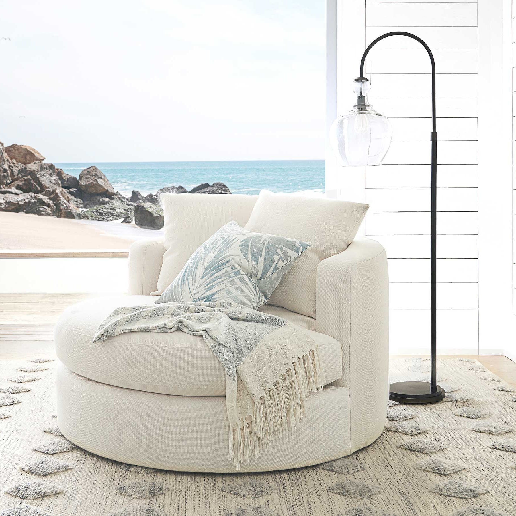 Lawson Rippled Glass Modern Floor Lamp – Artisan Design for Bedroom or Lounge