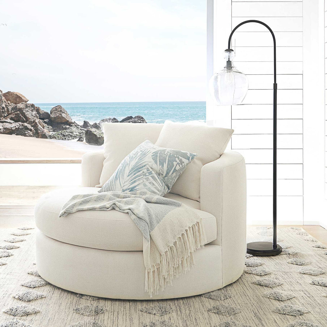Lawson Recycled Glass Floor Lamp - Unique Brass Finish Aluminum Lighting