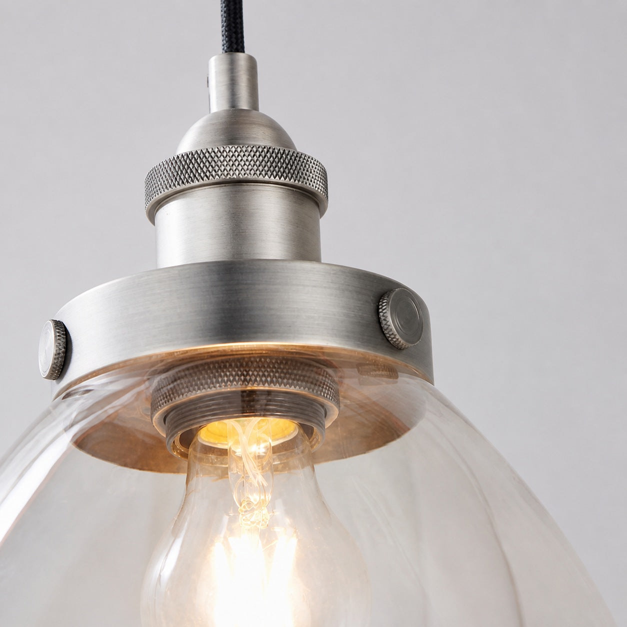 Novera Art Deco Dome Adjustable Height Glass Shade Pendant Light - Living Room