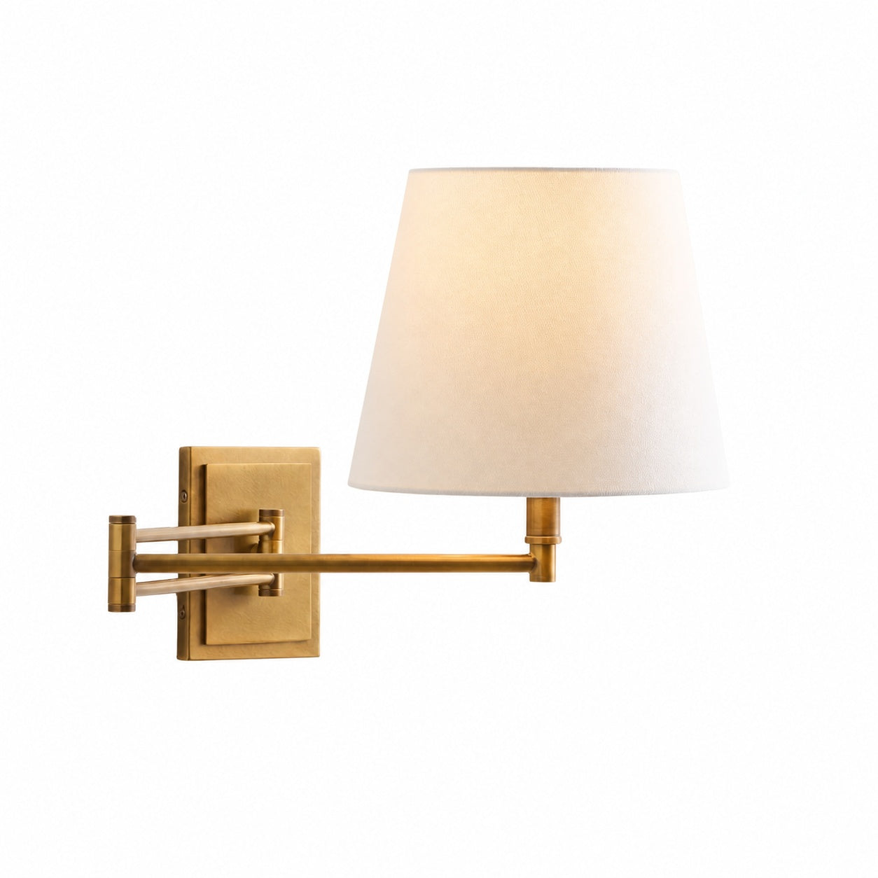 Arcuma Modern Adjustable Arm Wall Sconce with Linen Shade - Contemporary Metal Lighting for Living Room