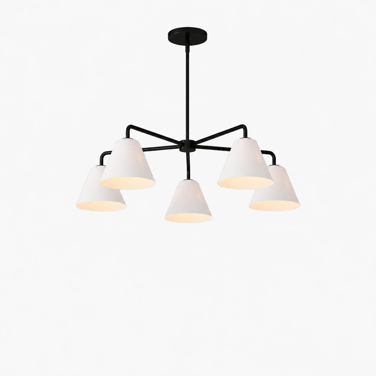 Conica Sculptural 5-Light Cone Chandelier - Modern Glass Lighting for Home