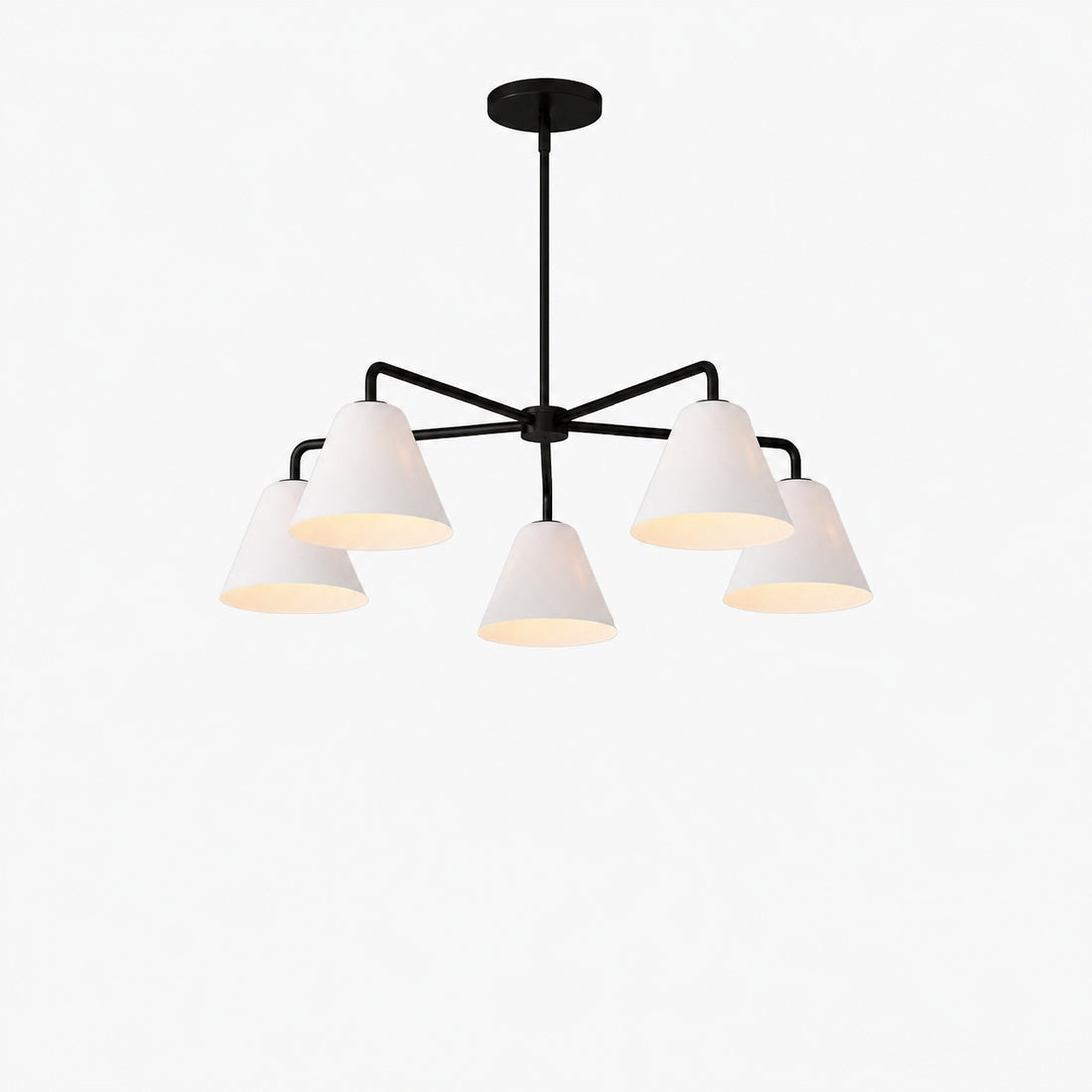 Conica Sculptural 5-Light Cone Chandelier - Modern Glass Lighting for Home
