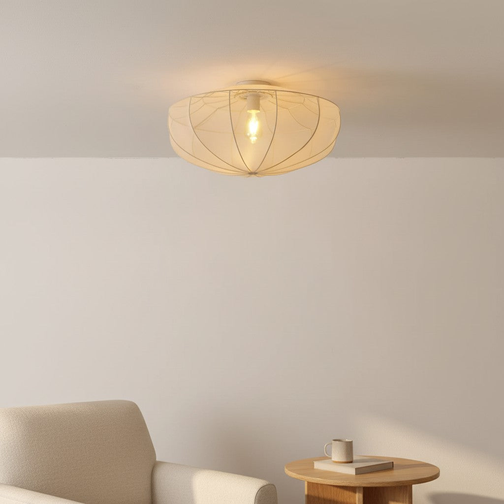 Lumifil Draped Mesh Ceiling Light – Boho Rustic Textured Shade Lamp for Living Room or Bedroom