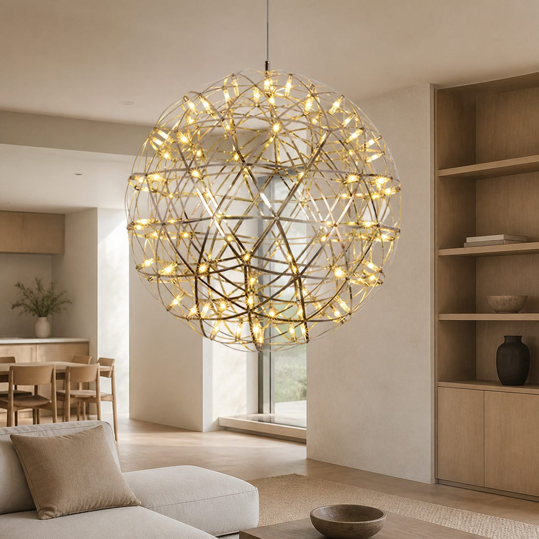 Silver Spark Ball Pendant Light