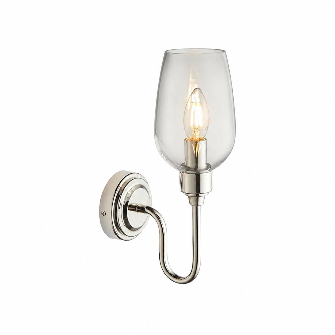 Clarione Art Deco Wall Light with Clear Glass Shade – Modern Metal Design for Hallways