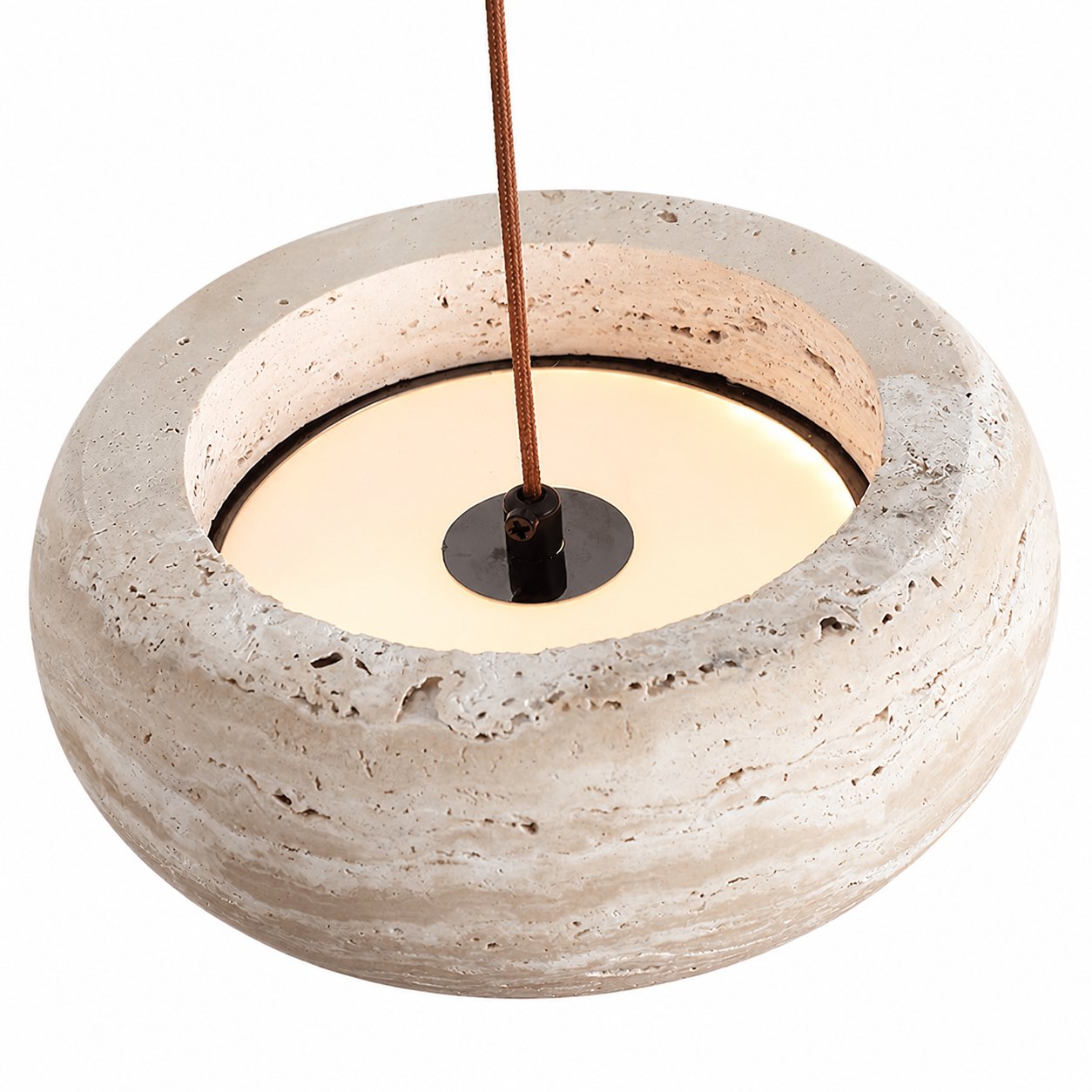 Travertine Drum Pendant Lamp