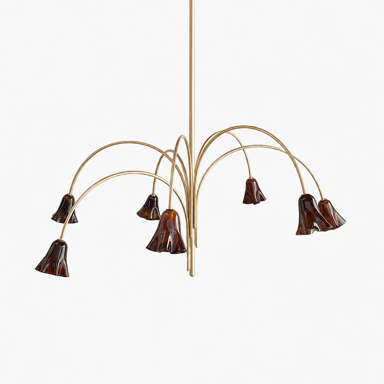 Bellina Modern Romantic Chandelier - Botanical Lily Design with Glass Flowers