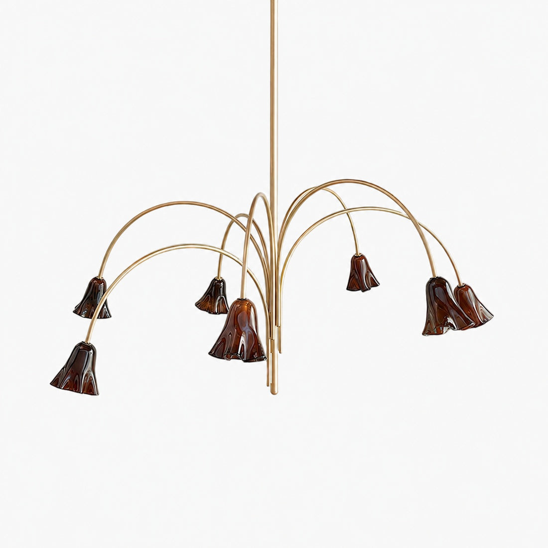 Bellina Modern Romantic Chandelier - Botanical Lily Design with Glass Flowers