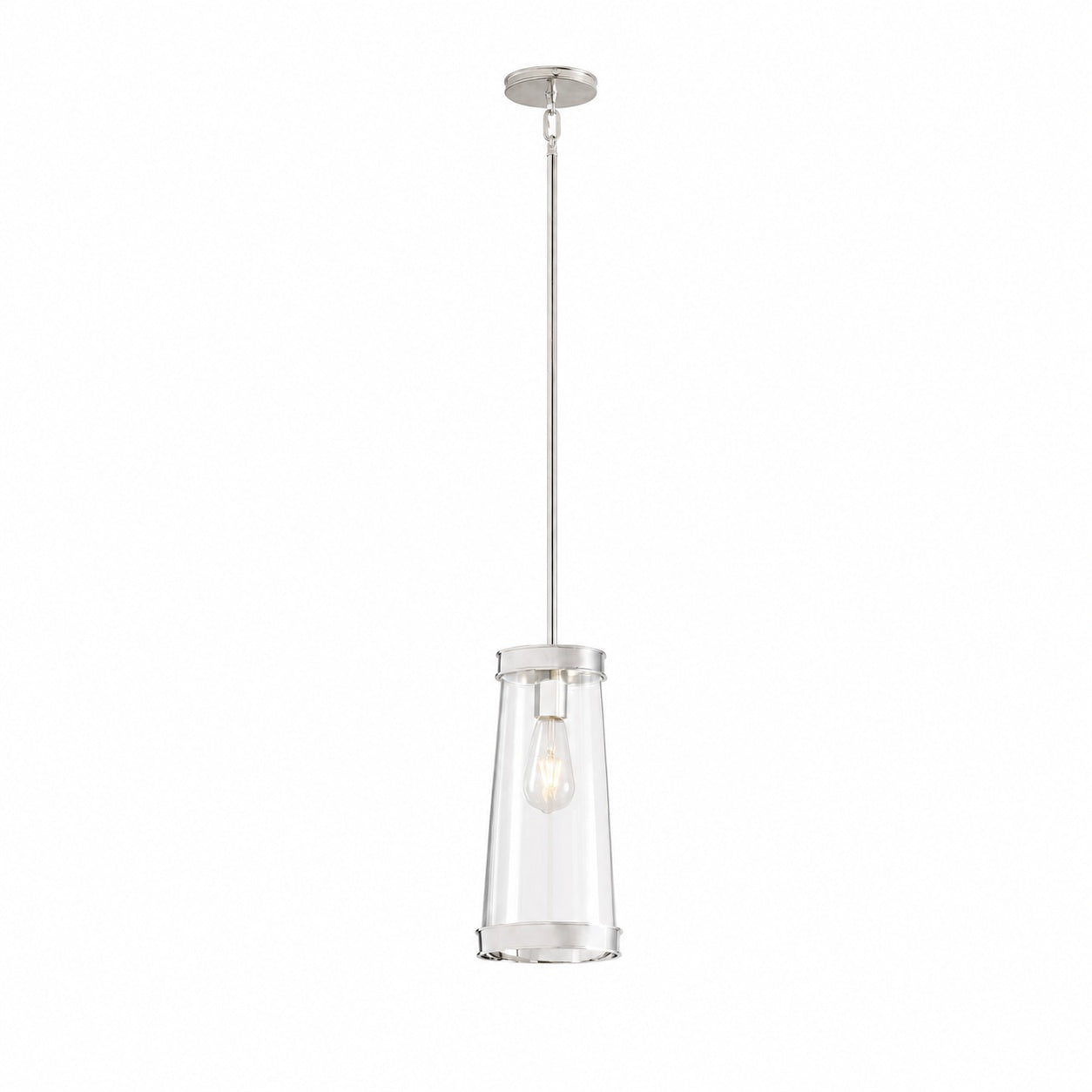 Driscoll Glass Drum Pendant Light - Contemporary Brass Hanging Lamp