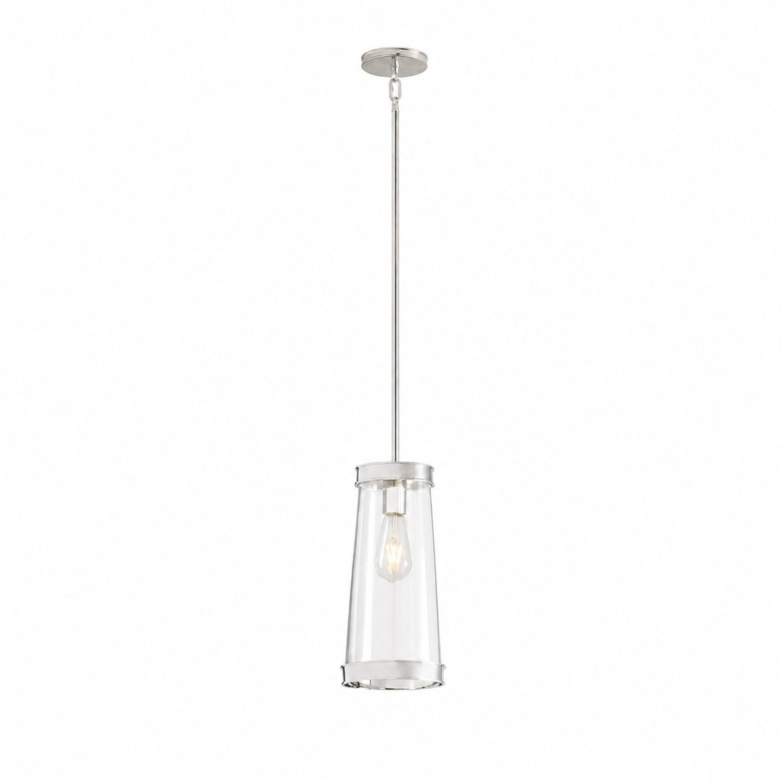 Driscoll Glass Drum Pendant Light - Contemporary Brass Hanging Lamp