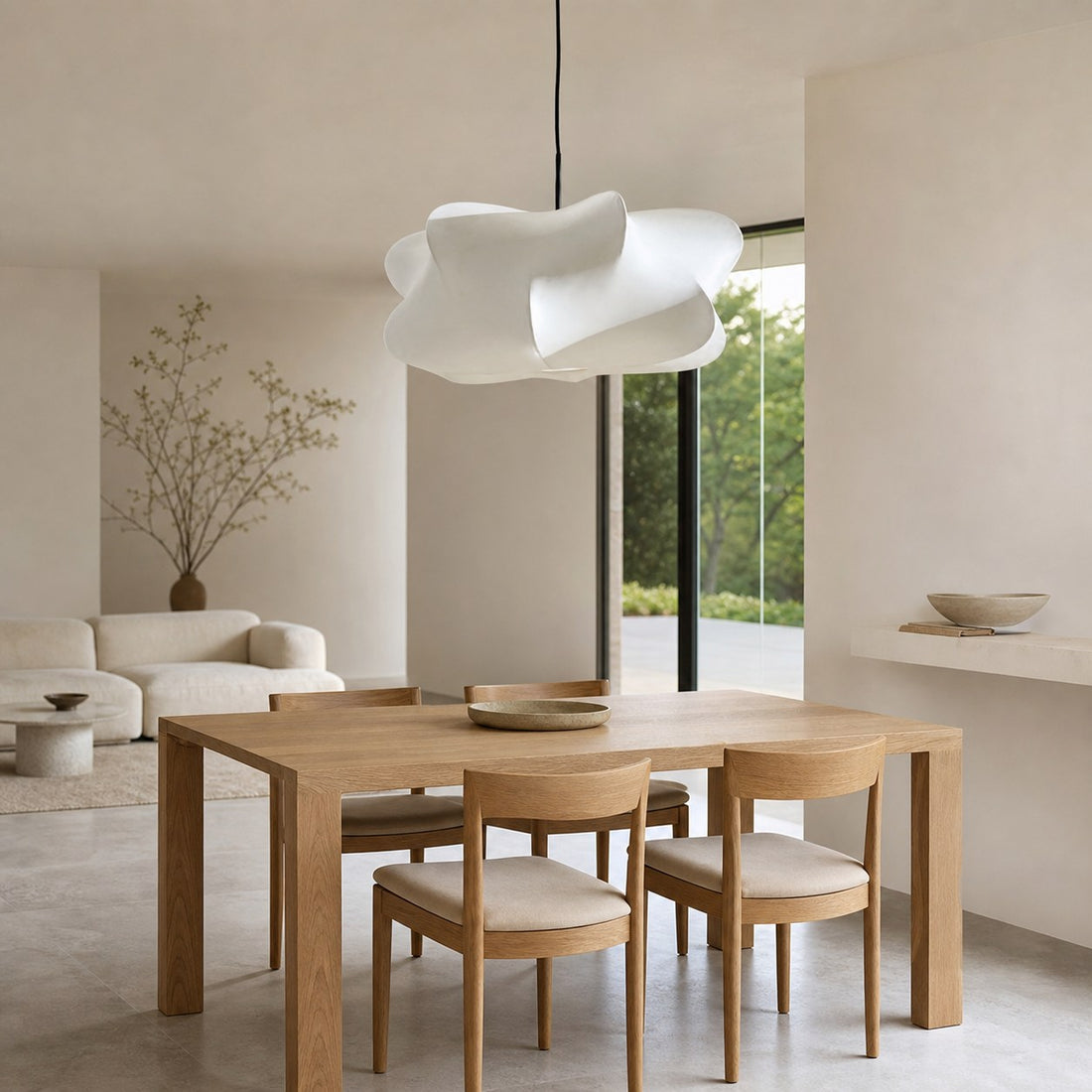 Havion Cocoon Pendant Lamp - Minimalist Polymer Shade with Adjustable Hanging