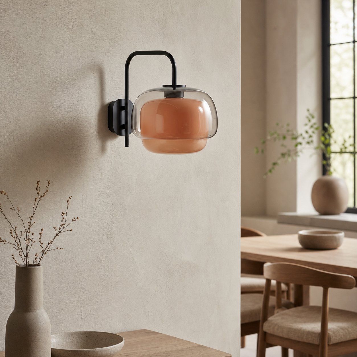 Clinco Colored Modern Vintage Glass Wall Lamp - Soft Mushroom Glow