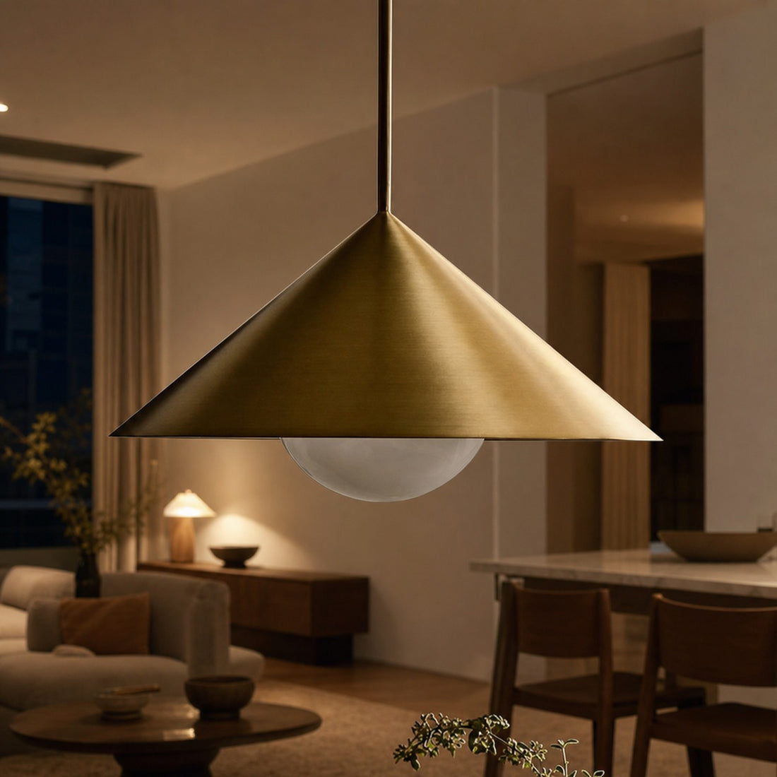 Brivana Adjustable Pendant – Cone Shade Light for Kitchen or Dining