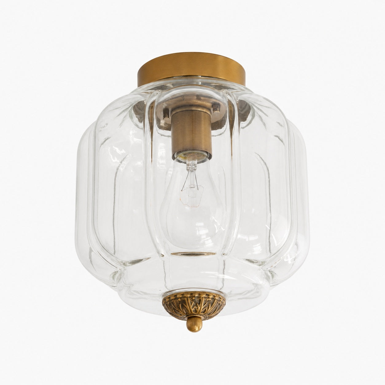 Vintage Eloise Milk Glass Flush Mount Ceiling Light - Vintage Charm Soft Glow