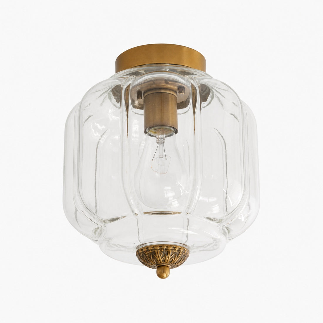 Vintage Eloise Milk Glass Flush Mount Ceiling Light - Vintage Charm Soft Glow
