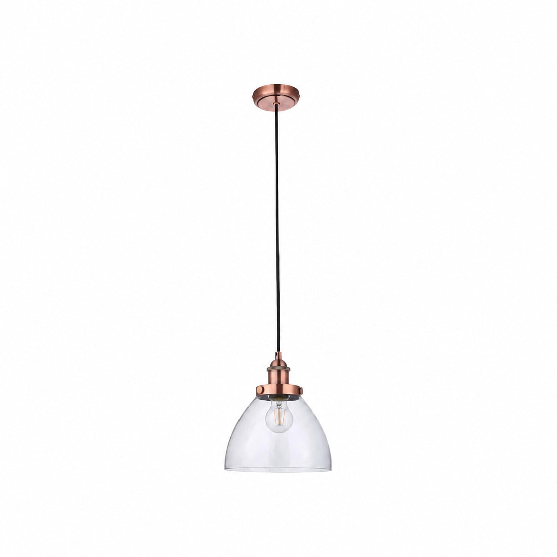 Novera Art Deco Dome Adjustable Height Glass Shade Pendant Light - Living Room