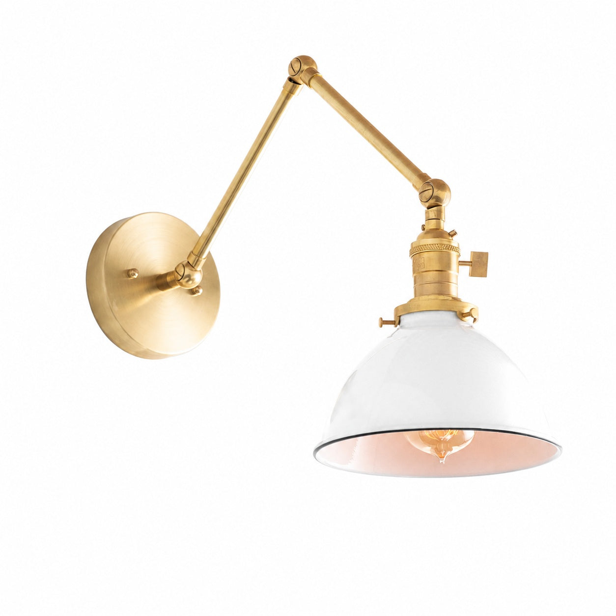 Conique Metal Vintage Industrial Swing Arm Wall Lamp - Adjustable Dome Shade for Study