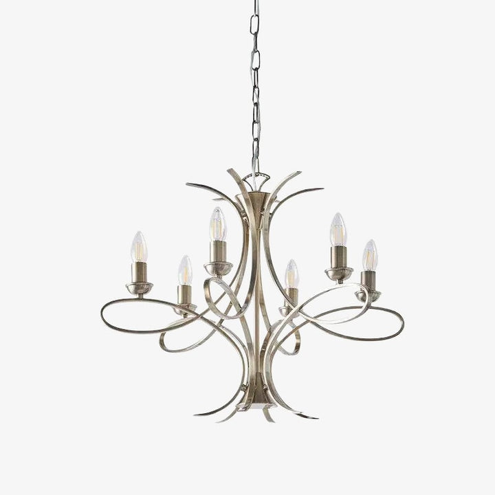 Foline Geometric Light Chandelier – Nickel Finish Ambient Glow for Hallways and Kitchens